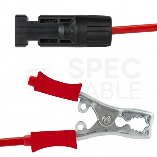 Kabel solarny przyłączeniowy 4mm2 złącze typu Krokodyl 40A / gniazdo typu MC4 czerwony 3m
