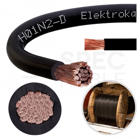 Kabel spawalniczy gumowy OnS / H01N2-D 25mm2 jednożyłowy czarny 100/100V zewnętrzny olejoodporny linka Elektrokabel