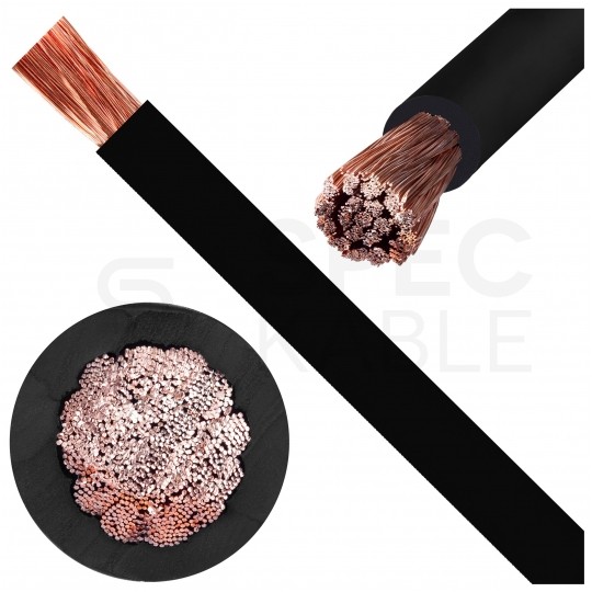 Kabel spawalniczy gumowy OnS / H01N2-D 70mm2 jednożyłowy czarny 100/100V zewnętrzny olejoodporny linka Elektrokabel