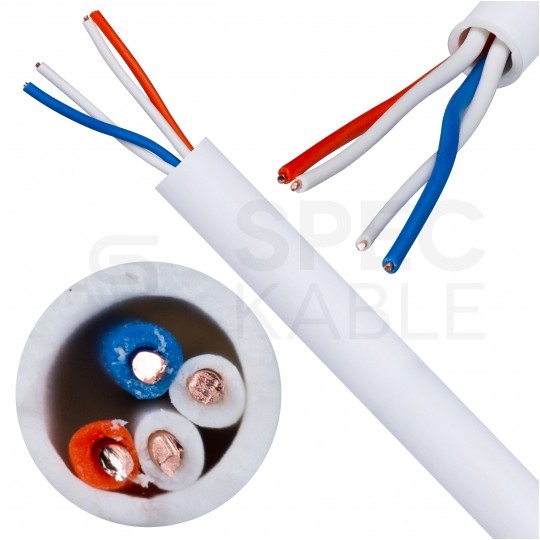 Kabel stacyjny parowany YTKSY 2x2x0,5mm2 biały 300V drut Elektrokabel