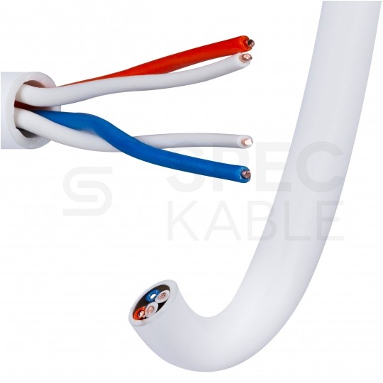 Kabel stacyjny parowany YTKSY 2x2x0,5mm2 biały 300V drut Elektrokabel