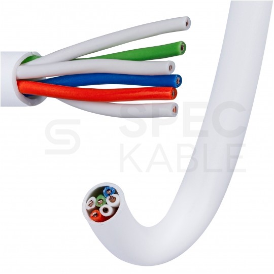 Kabel stacyjny parowany YTKSY 3x2x0,5mm2 biały 300V drut Elektrokabel