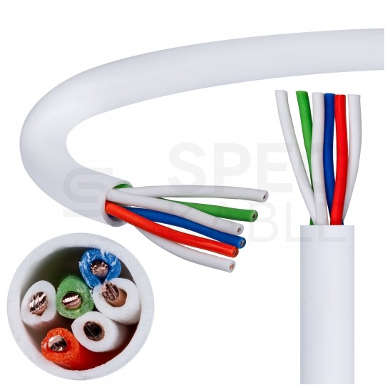 Kabel stacyjny parowany YTKSY 3x2x0,5mm2 biały 300V drut Elektrokabel