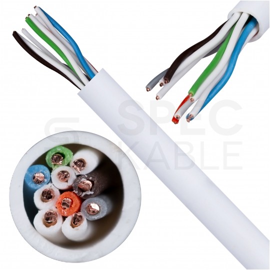 Kabel stacyjny parowany YTKSY 5x2x0,5mm2 biały 300V drut Elektrokabel