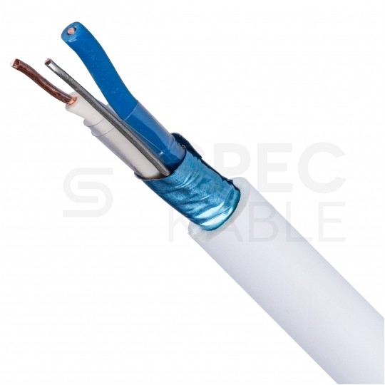 Kabel stacyjny parowany YTKSYekw 1x2x0,5mm2 biały 300V ekranowany drut Bitner