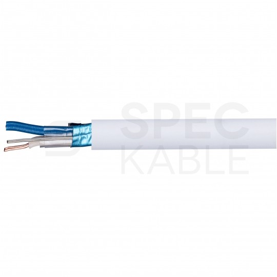 Kabel stacyjny parowany YTKSYekw 1x2x0,5mm2 biały 300V ekranowany drut Bitner