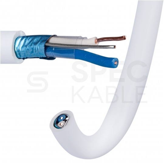 Kabel stacyjny parowany YTKSYekw 1x2x0,5mm2 biały 300V ekranowany drut Bitner