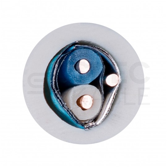 Kabel stacyjny parowany YTKSYekw 1x2x0,5mm2 biały 300V ekranowany drut Bitner