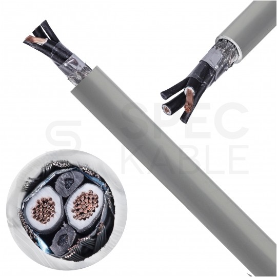 Kabel sterowniczy BiT 500 (St) CH 2x1,5mm2 szary 300/500V podwójnie ekranowany numerowany bezhalogenowy B2ca linka Bitner