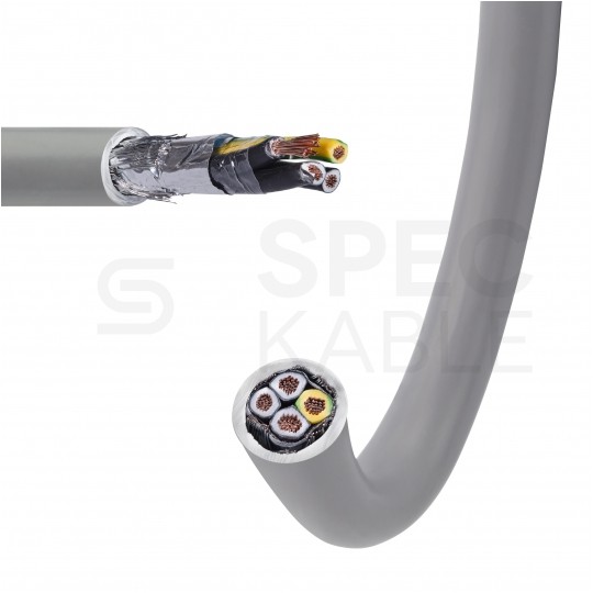 Kabel sterowniczy BiT 500 (St) CH 4x0,75mm2 szary 300/500V podwójnie ekranowany numerowany bezhalogenowy B2ca linka Bitner