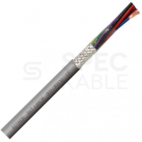 Kabel sterowniczy BiT LiHCH 3x0,75mm2 szary 300/300V ekranowany bezhalogenowy Dca linka Bitner