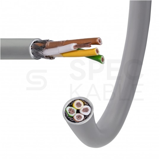 Kabel sterowniczy BiT LiHCH 4x0,75mm2 szary 300/300V ekranowany bezhalogenowy Dca linka Bitner