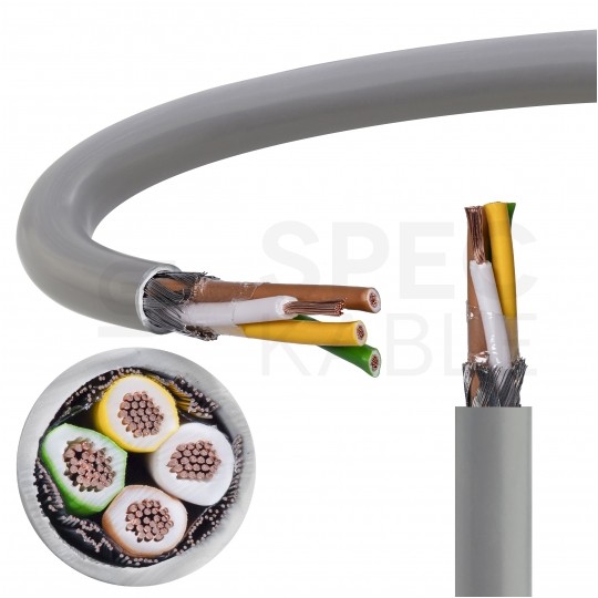 Kabel sterowniczy BiT LiHCH 4x0,75mm2 szary 300/300V ekranowany bezhalogenowy Dca linka Bitner