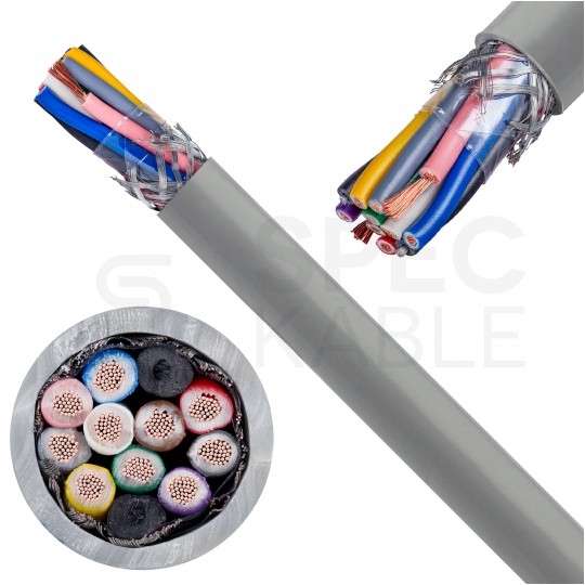 Kabel sterowniczy BiT LIYCY 10x0,5mm2 szary 300/300V ekranowany olejoodporny linka Bitner