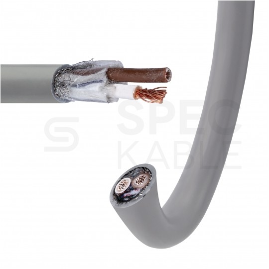 Kabel sterowniczy BiT LIYCY 2x0,75mm2 szary 300/300V ekranowany olejoodporny linka Bitner