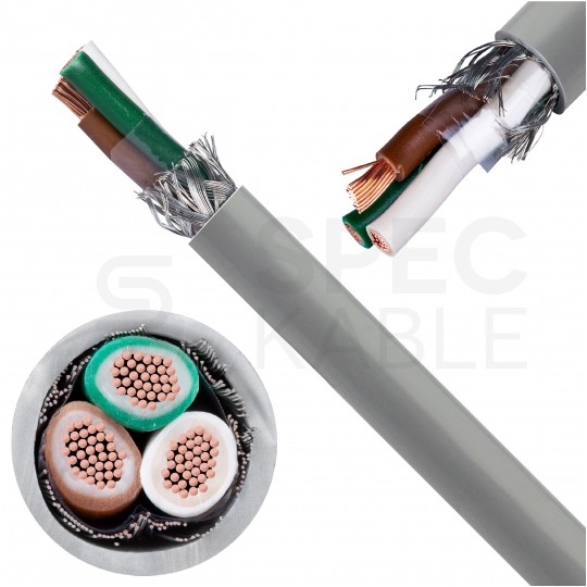 Kabel sterowniczy BiT LIYCY 3x1,5mm2 szary 300/300V ekranowany olejoodporny linka Bitner