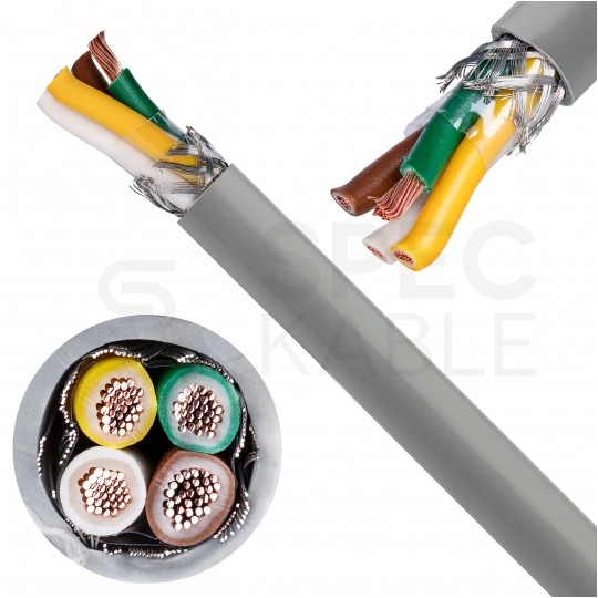 Kabel sterowniczy BiT LIYCY 4x1,5mm2 szary 300/300V ekranowany olejoodporny linka Bitner