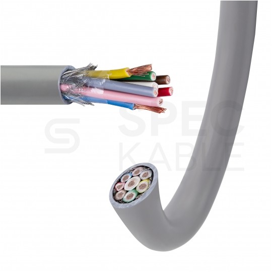 Kabel sterowniczy BiT LIYCY 8x0,75mm2 szary 300/300V ekranowany olejoodporny linka Bitner