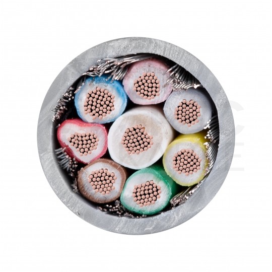 Kabel sterowniczy BiT LIYCY 8x0,75mm2 szary 300/300V ekranowany olejoodporny linka Bitner