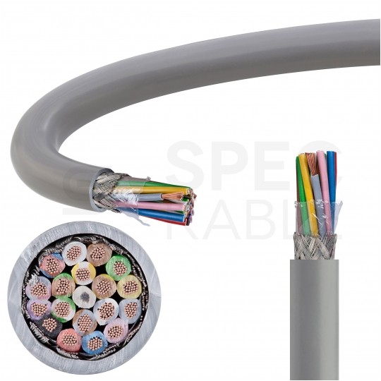Kabel sterowniczy ELITRONIC-CY LIYCY 18x0,75mm2 szary 250/500V ekranowany olejoodporny linka TKD