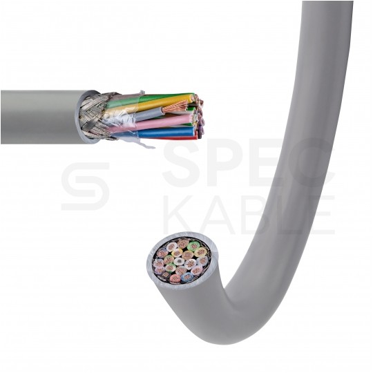 Kabel sterowniczy ELITRONIC-CY LIYCY 18x0,75mm2 szary 250/500V ekranowany olejoodporny linka TKD