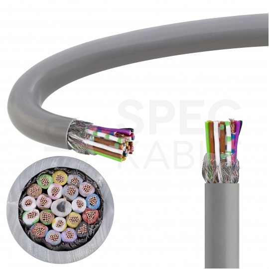 Kabel sterowniczy ELITRONIC-CY LIYCY 20x0,5mm2 szary 250/500V ekranowany olejoodporny linka TKD