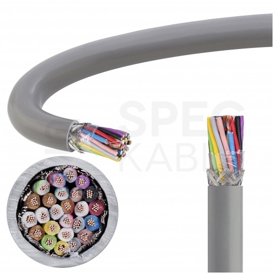 Kabel sterowniczy ELITRONIC-CY LIYCY 25x0,14mm2 szary 250/350V ekranowany olejoodporny linka TKD