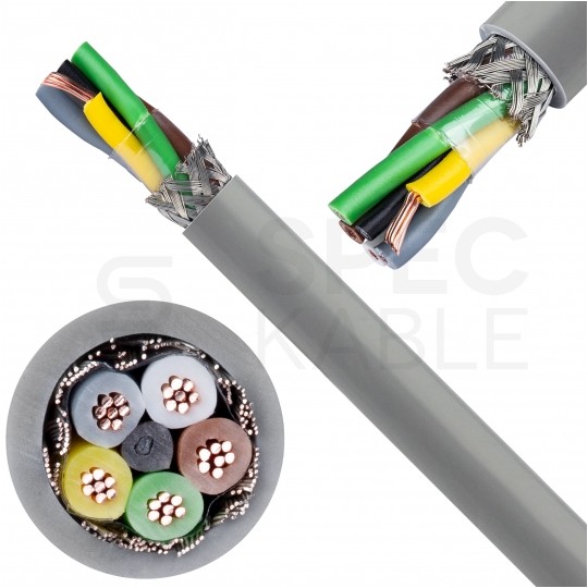 Kabel sterowniczy ELITRONIC-CY LIYCY 5x0,34mm2 szary 250/500V ekranowany olejoodporny linka TKD