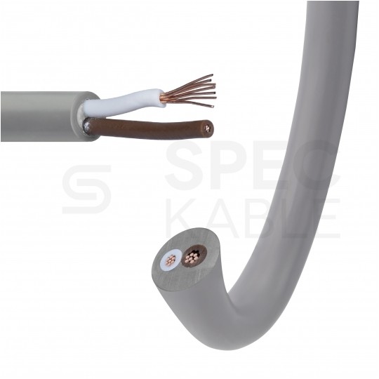 Kabel sterowniczy ELITRONIC LIYY 2x0,25mm2 szary 250/500V olejoodporny linka TKD