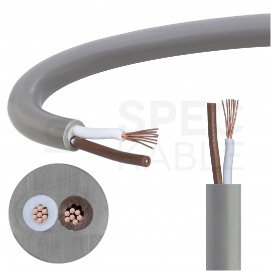 Kabel sterowniczy ELITRONIC LIYY 2x0,25mm2 szary 250/500V olejoodporny linka TKD