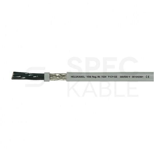 Kabel sterowniczy F-CY-OZ 2x0,75mm2 szary 300/500V ekranowany numerowany olejoodporny linka Helukabel