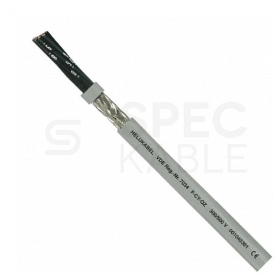 Kabel sterowniczy F-CY-OZ 2x0,75mm2 szary 300/500V ekranowany numerowany olejoodporny linka Helukabel