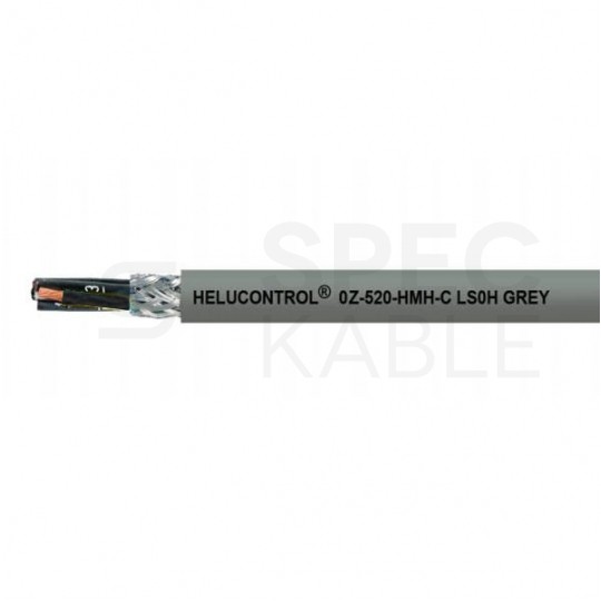 Kabel sterowniczy HELUCONTROL OZ-520-HMH-C 2x0,75mm2 szary 300/500V ekranowany bezhalogenowy numerowany olejoodporny B2ca linka Helukabel
