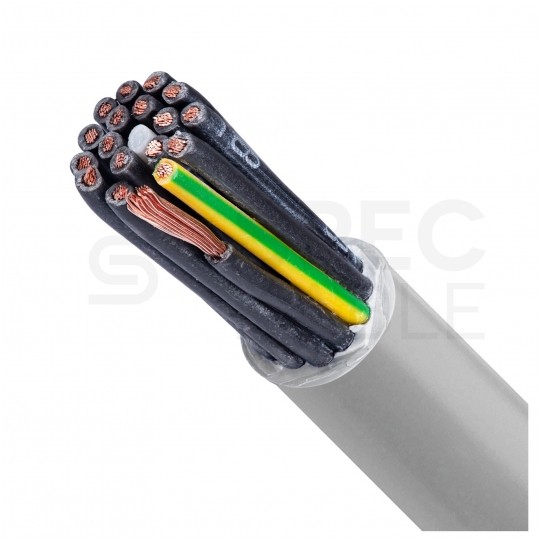 Kabel sterowniczy JZ-500 18x0,75mm2 szary 300/500V numerowany olejoodporny linka Helukabel