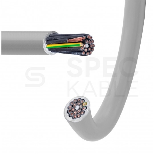 Kabel sterowniczy JZ-500 18x0,75mm2 szary 300/500V numerowany olejoodporny linka Helukabel