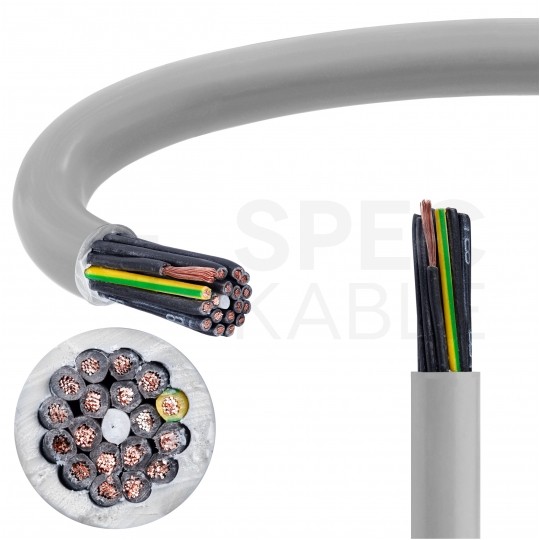 Kabel sterowniczy JZ-500 18x0,75mm2 szary 300/500V numerowany olejoodporny linka Helukabel