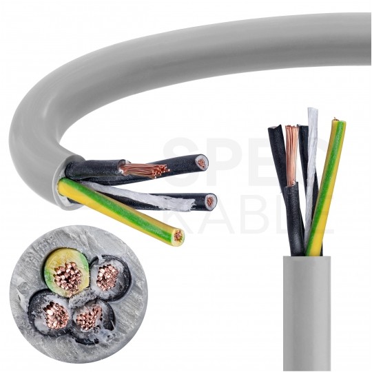 Kabel sterowniczy JZ-500 4x2,5mm2 szary 300/500V numerowany olejoodporny linka Helukabel
