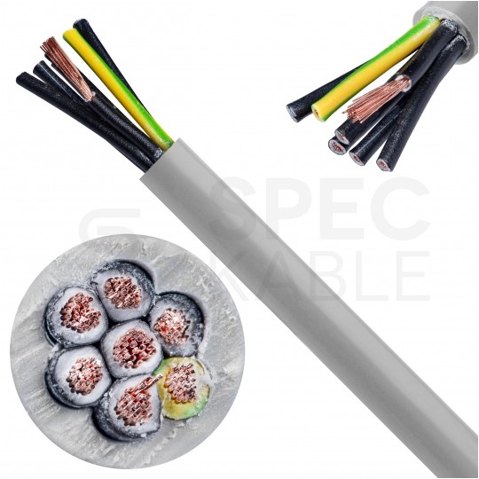 Kabel sterowniczy JZ-500 7x0,75mm2 szary 300/500V numerowany olejoodporny linka Helukabel