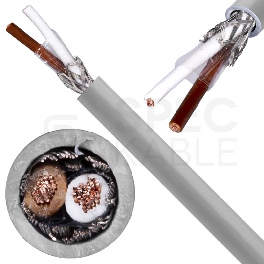 Kabel sterowniczy LIYCY 2x1mm2 szary 300/500V ekranowany linka Alantec