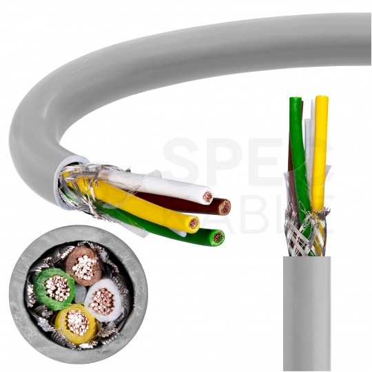 Kabel sterowniczy LIYCY 4x0,75mm2 szary 300/300V ekranowany olejoodporny linka Helukabel