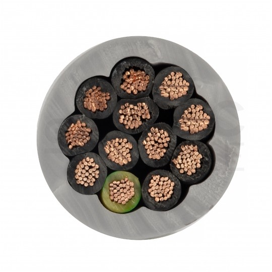 Kabel sterowniczy OPVC-JZ 12x1,5mm2 szary 300/500V numerowany olejoodporny linka TKD