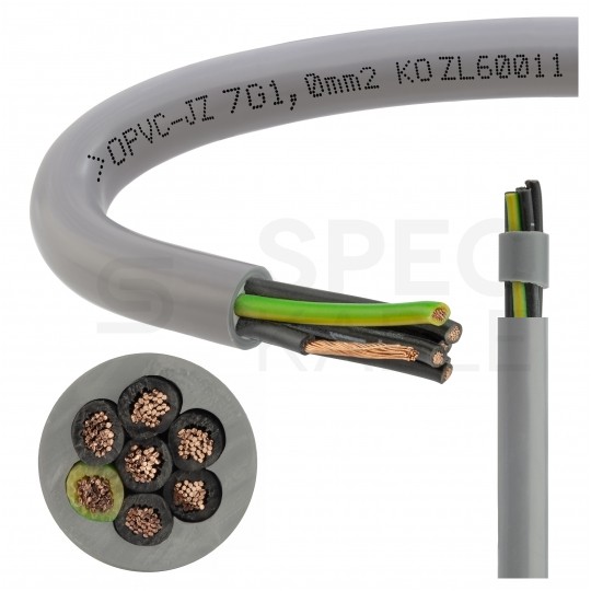 Kabel sterowniczy OPVC-JZ 7x1mm2 szary 300/500V numerowany olejoodporny linka TKD