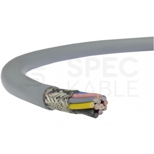 Kabel sterowniczy TECHNOTRONIK LIYCY 10x0,25mm2 szary 300/300V ekranowany olejoodporny linka Technokabel