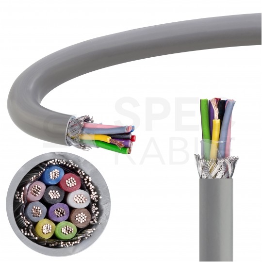 Kabel sterowniczy TECHNOTRONIK LIYCY 10x0,25mm2 szary 300/300V ekranowany olejoodporny linka Technokabel