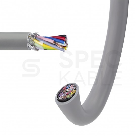 Kabel sterowniczy TECHNOTRONIK LIYCY 14x0,5mm2 szary 300/300V ekranowany olejoodporny linka Technokabel