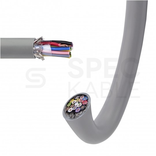 Kabel sterowniczy TECHNOTRONIK LIYCY 16x0,25mm2 szary 300/300V ekranowany olejoodporny linka Technokabel