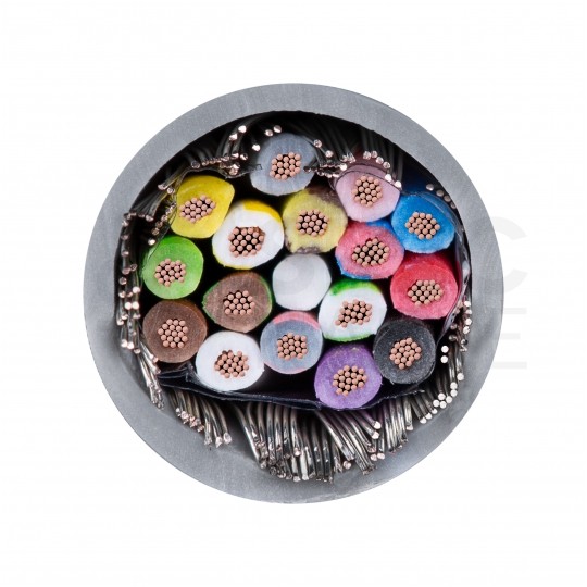 Kabel sterowniczy TECHNOTRONIK LIYCY 16x0,25mm2 szary 300/300V ekranowany olejoodporny linka Technokabel