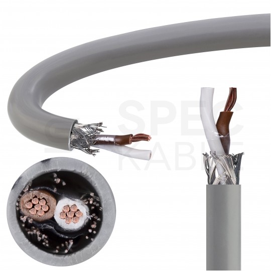 Kabel sterowniczy TECHNOTRONIK LIYCY 2x0,25mm2 szary 300/300V ekranowany olejoodporny linka Technokabel