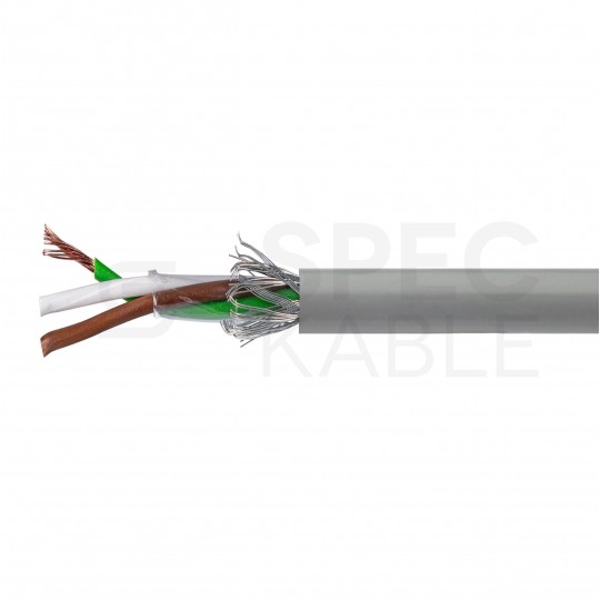 Kabel sterowniczy TECHNOTRONIK LIYCY 3x0,25mm2 szary 300/300V ekranowany olejoodporny linka Technokabel