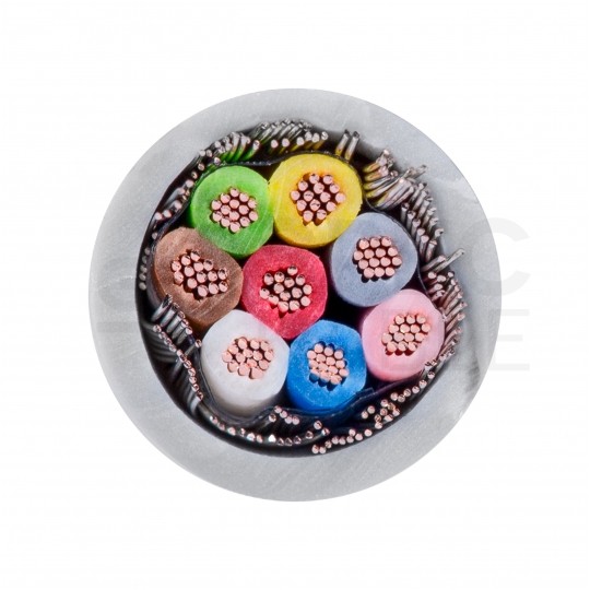 Kabel sterowniczy TECHNOTRONIK LIYCY 8x0,14mm2 szary 300/300V ekranowany olejoodporny linka Technokabel